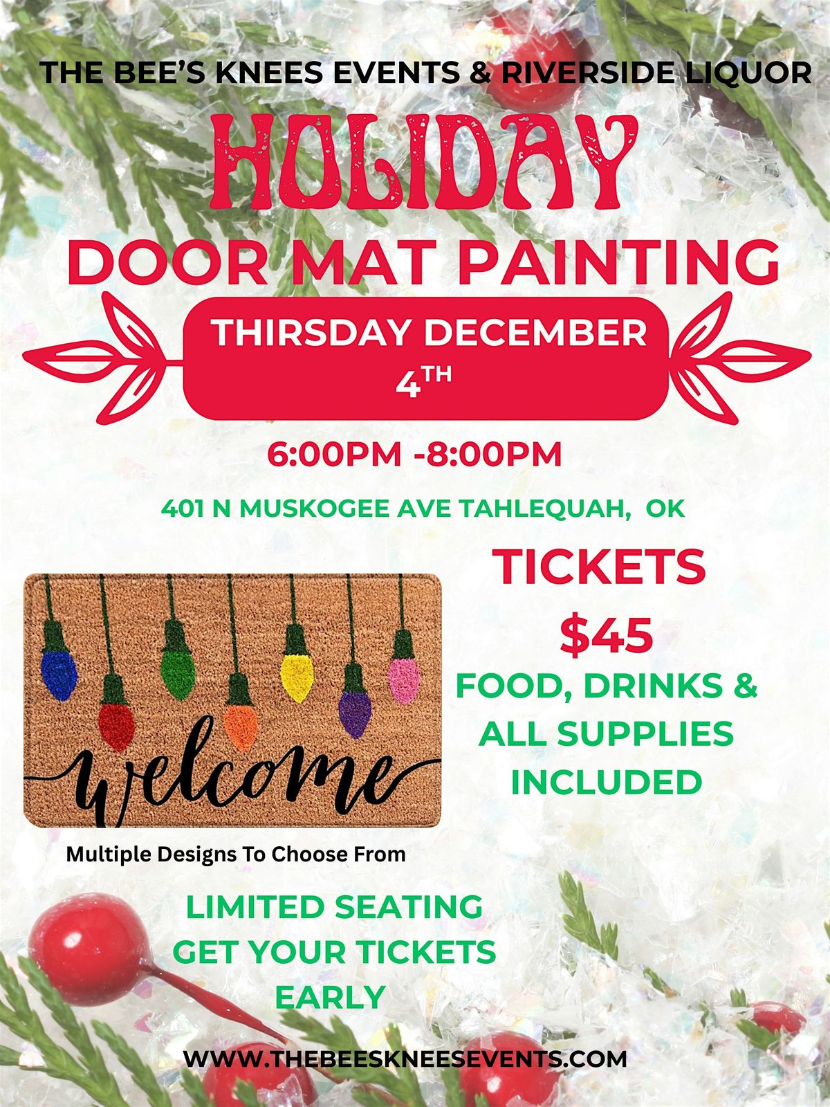 holiday mat paintng party, 4 December | Event in Tahlequah | AllEvents