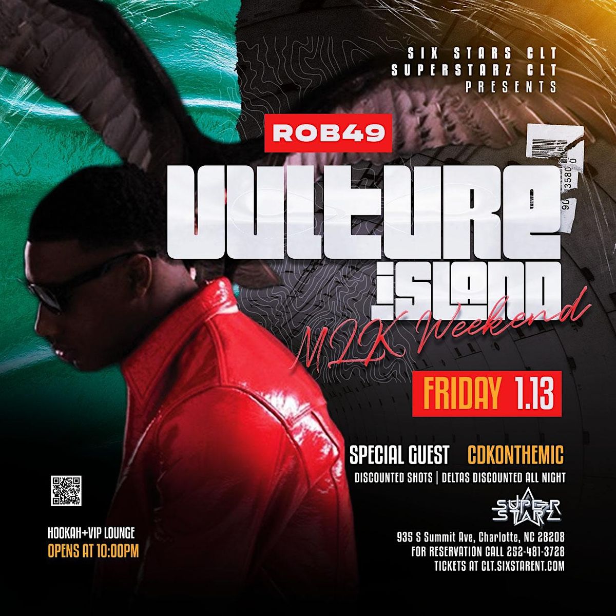 (CLT) Vulture Island Rob 49 Live & J13 Founders Day, Superstarz CLT