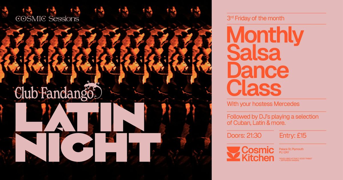 Cosmic Sessions: Club Fandango LATIN NIGHT {salsa class then DJs}  , 19 September | Event in Plymouth | AllEvents