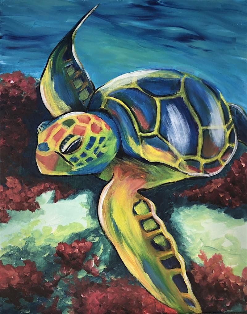 Paint and Sip: Turtle Ted on the Reef, Wine & Design, New Rochelle, 28 ...