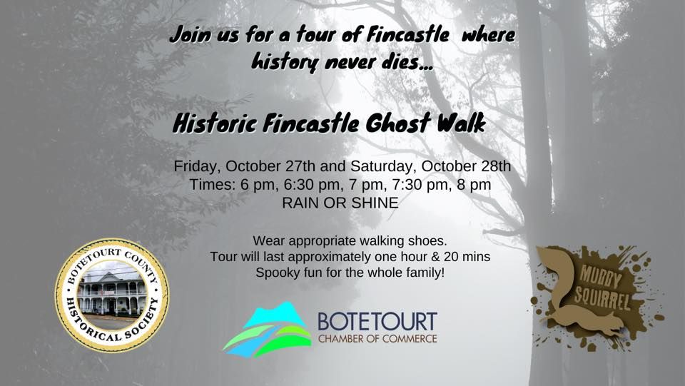 Historic Fincastle Ghost Walk, Town of Fincastle, October 27 to October