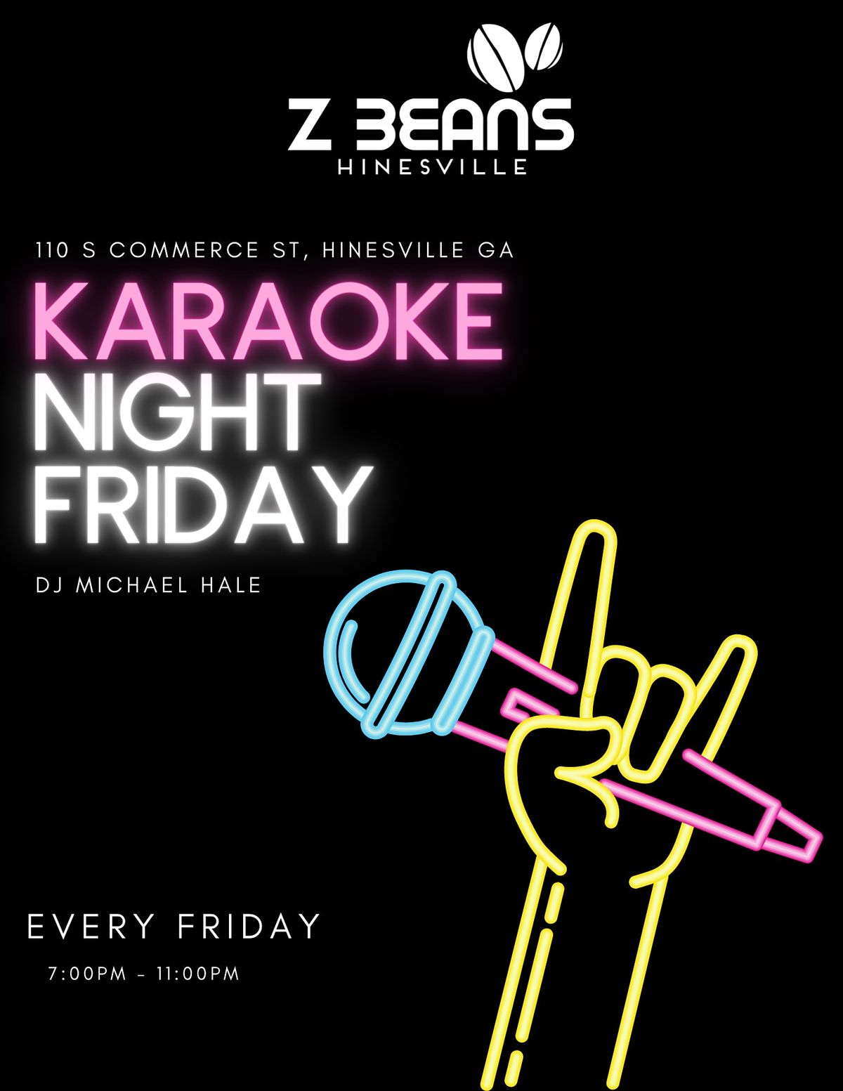 Karaoke EVERY FRIDAY NIGHT!, 110 S Commerce St, Hinesville, April 1 to