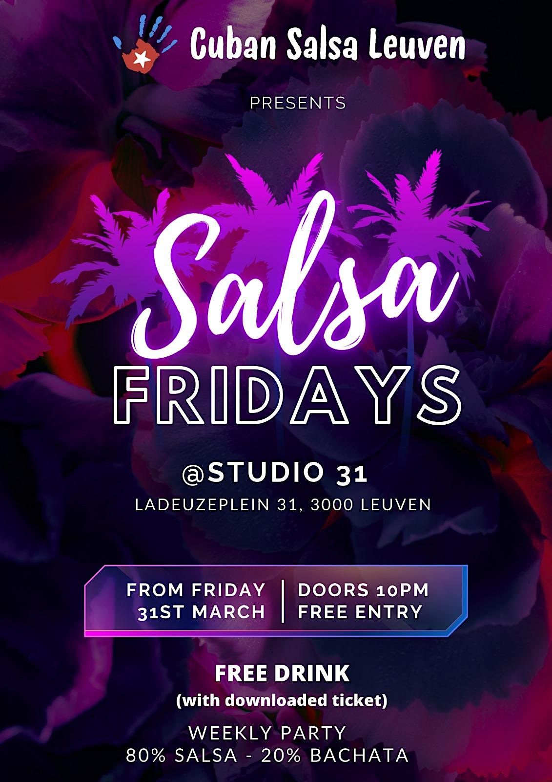 Salsa Friday Salsa Fridays, Place Monseigneur Ladeuze 31, Leuven, 12 May to 5 April ...