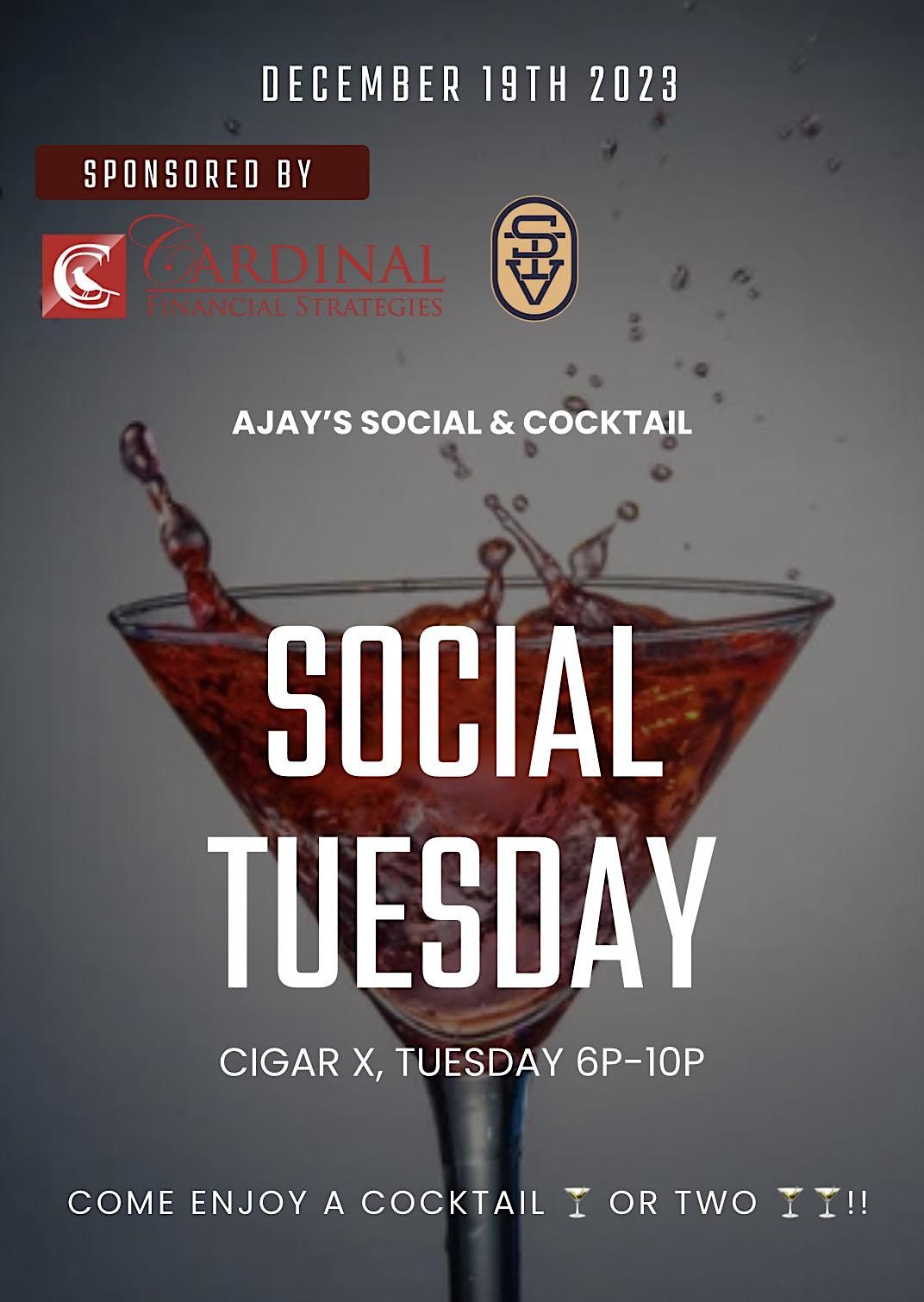 Social Tuesday, CigarX, Mauldin, December 19 2023 AllEvents.in