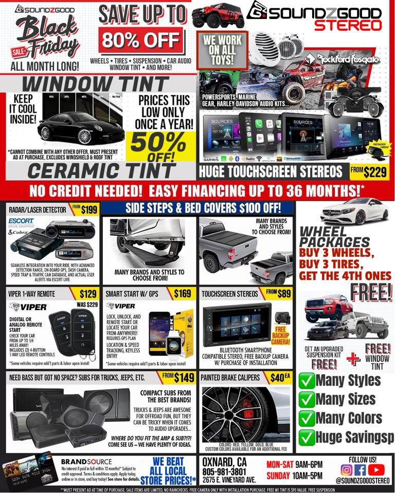 Black Friday All Month Long Sale, Soundz Good Stereo, Oxnard, November