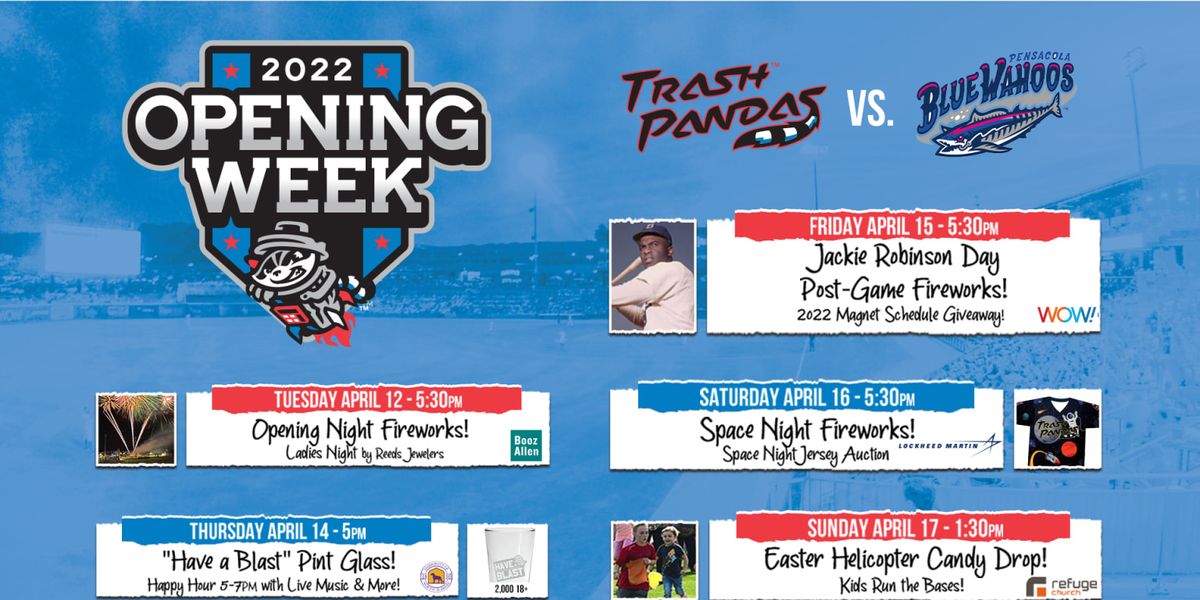 Pensacola Blue Wahoos vs. Rocket City Trash Pandas, 4 May | Event in Pensacola | AllEvents