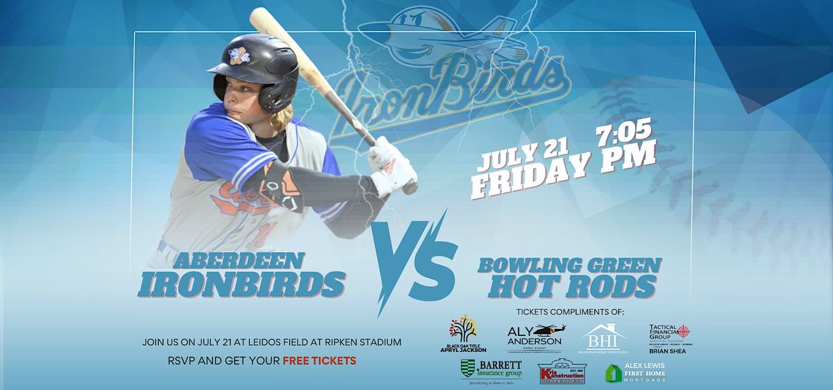 Baseball Game Aberdeen Ironbirds vs Bowling Green HotRods (FREE TICKETS), Leidos Field at