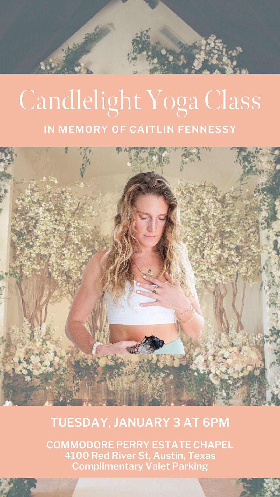 [Virtual ]Candlelight Yoga Class in memory of Caitlin Fennessy, January