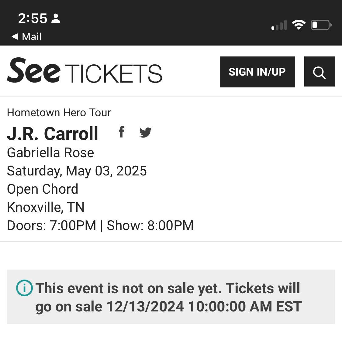 J.R. Carroll, 20 November | Event in Tulsa | AllEvents