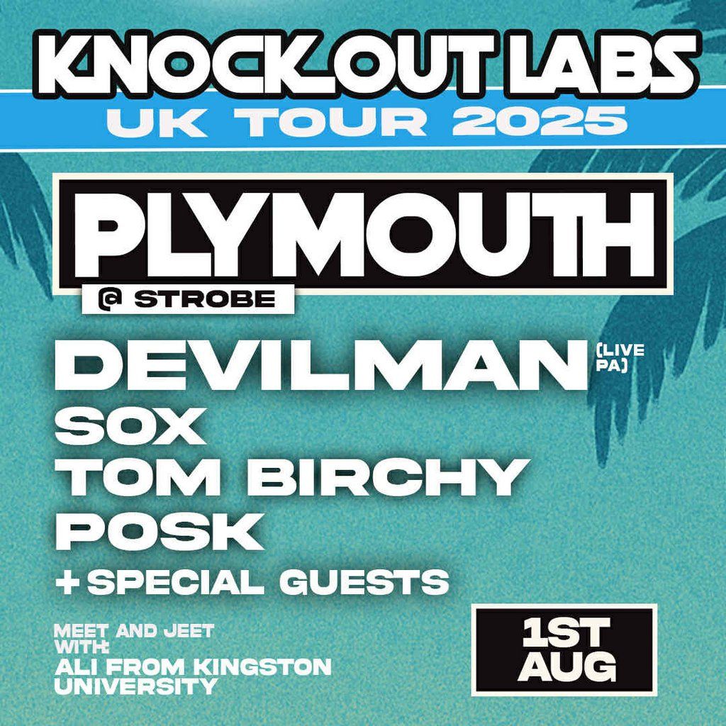 Knock Out Labs UK Tour: Devilman, Sox, Posk & Tom Birchy, 1 August | Event in Plymouth | AllEvents