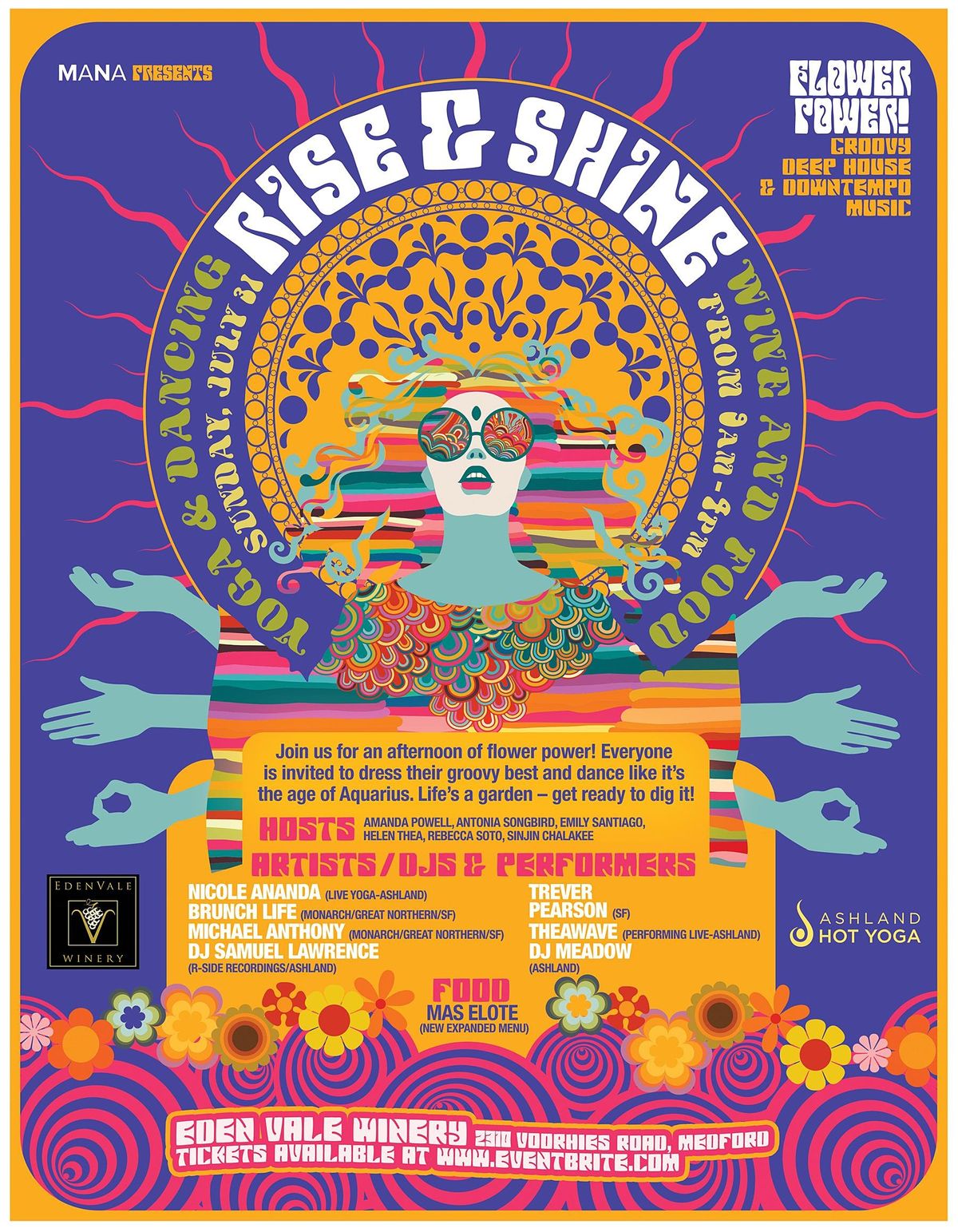Rise And Shine Flower Power EdenVale Winery Medford July 31 2022 