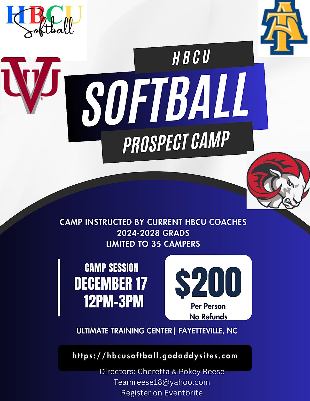 HBCU Softball Prospect Camp, Fayetteville, December 17 2023 AllEvents.in