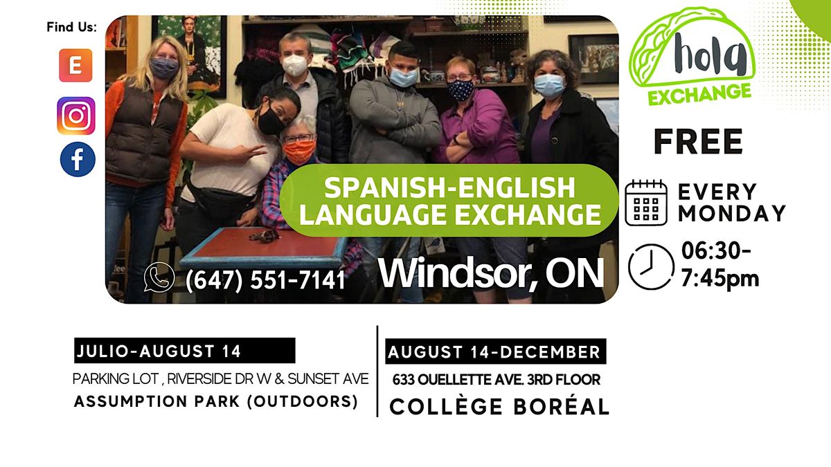 SpanishEnglish Language Exchange, Riverside Drive West, Windsor, 4
