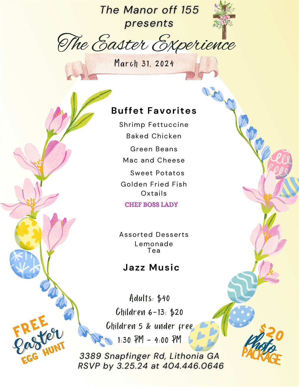 Easter Dinner The Manor Off 155 Snapfinger Road Stonecrest GA USA easter-dinner-the-manor-off-155-snapfinger-road-stonecrest-ga-usa