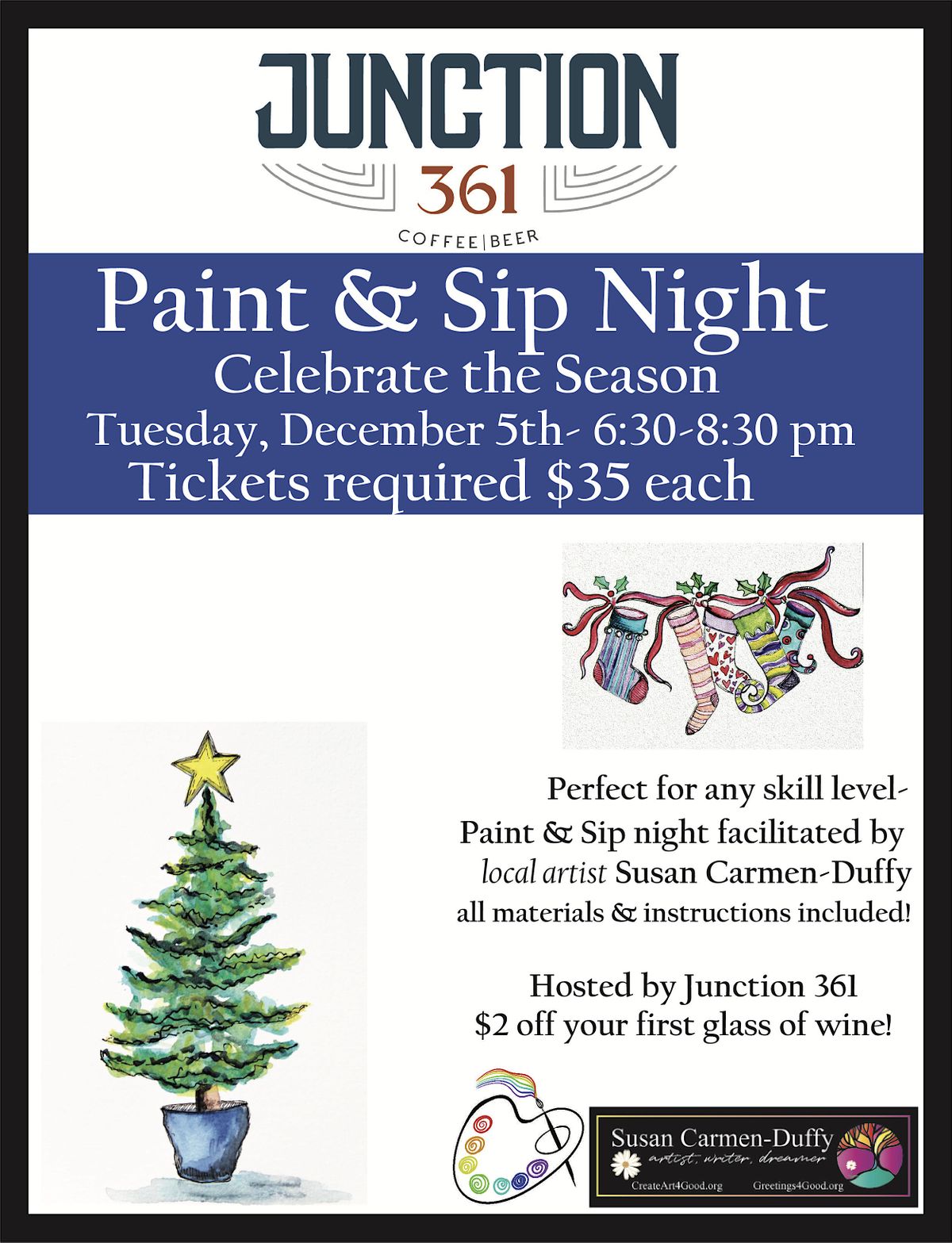 HolidayInspired Paint & Sip Junction 361!, Junction361, North Main Street, Fairport, NY, USA