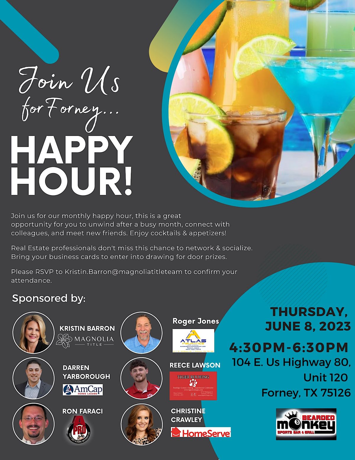 Forney Happy Hour for Real Estate Professionals, Bearded Monkey Sports