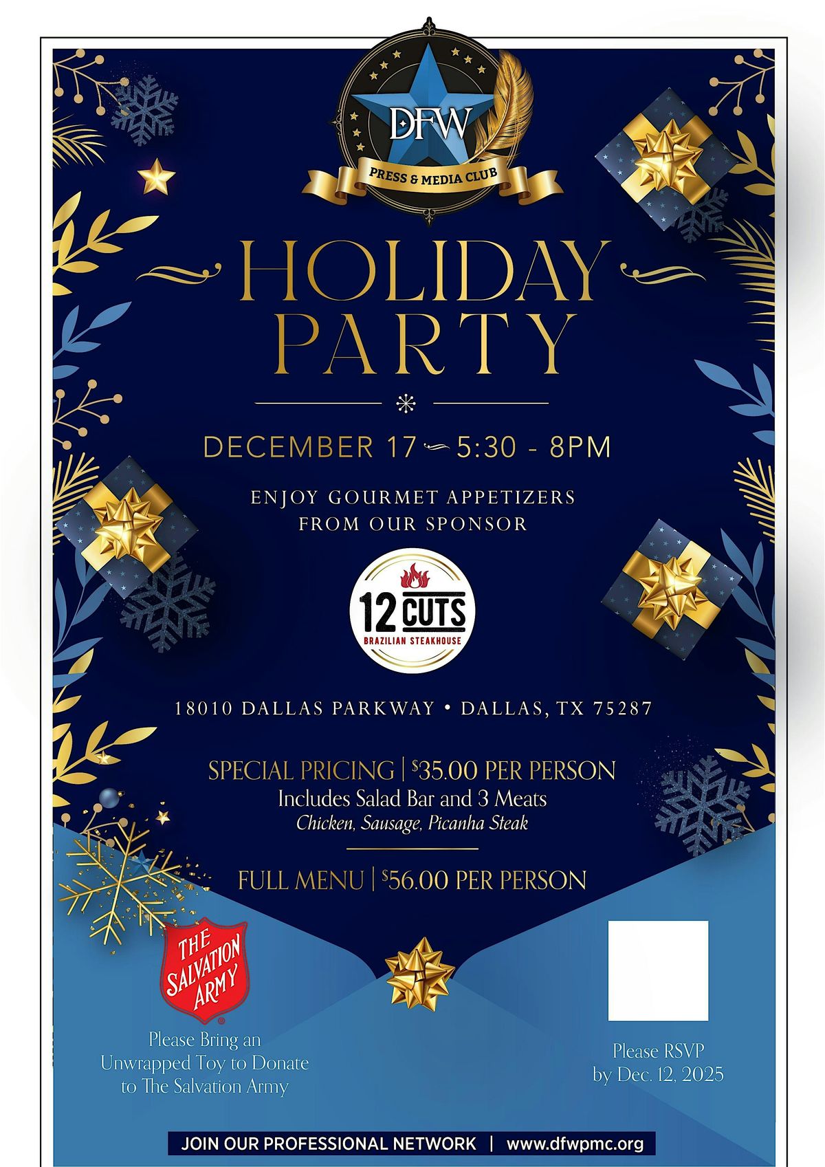 DFW Press & Media Club Holiday Party, 17 December | Event in Dallas | AllEvents
