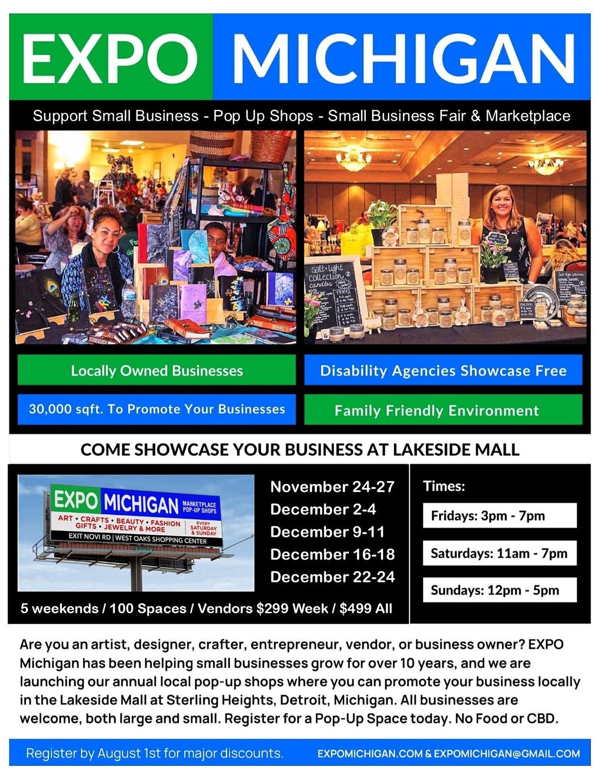 crafters, vendors wanted: EXPO MICHIGAN pop up shops at Lakeside Mall p, Lakeside Mall, Sterling Heights, November 25 to December 24 | AllEvents.in | Online Event Crafters, vendors wanted: EXPO MICHIGAN pop up shops at Lakeside Mall p, Lakeside Mall, Sterling Heights, November 25 to December 24 | AllEvents.in | Online Event