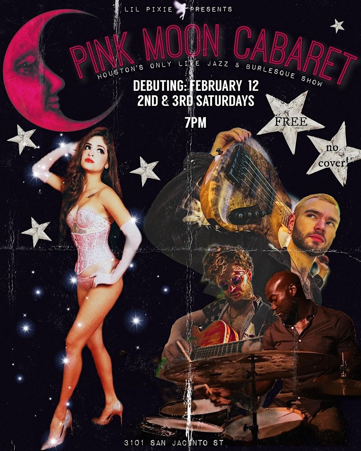 Pink Moon Cabaret Burlesque with Live Jazz, Social Beer Garden HTX
