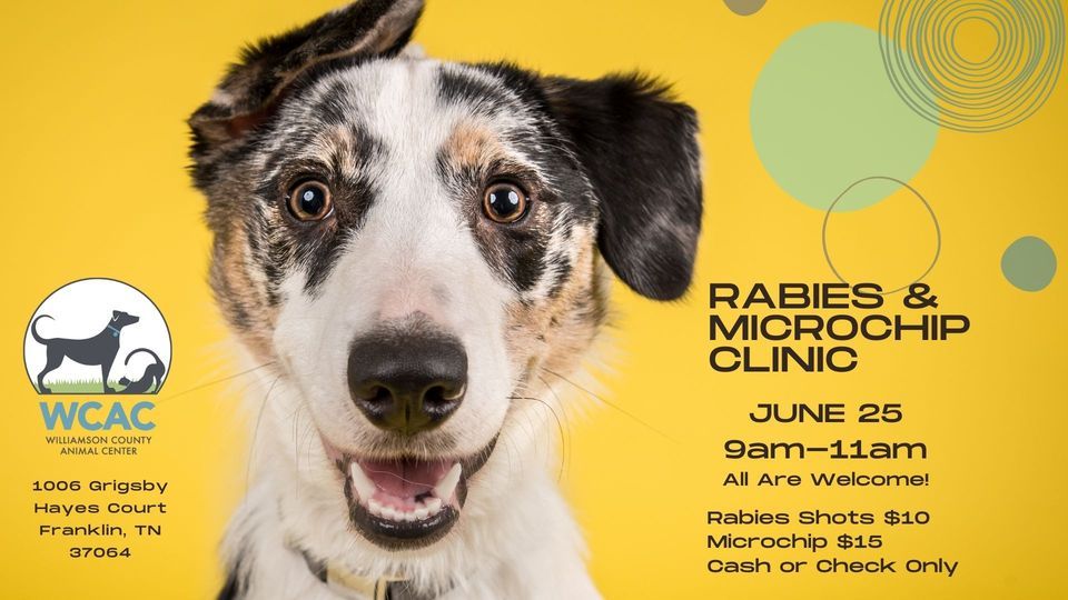 June Rabies and Microchip Clinic, Williamson County Animal Center