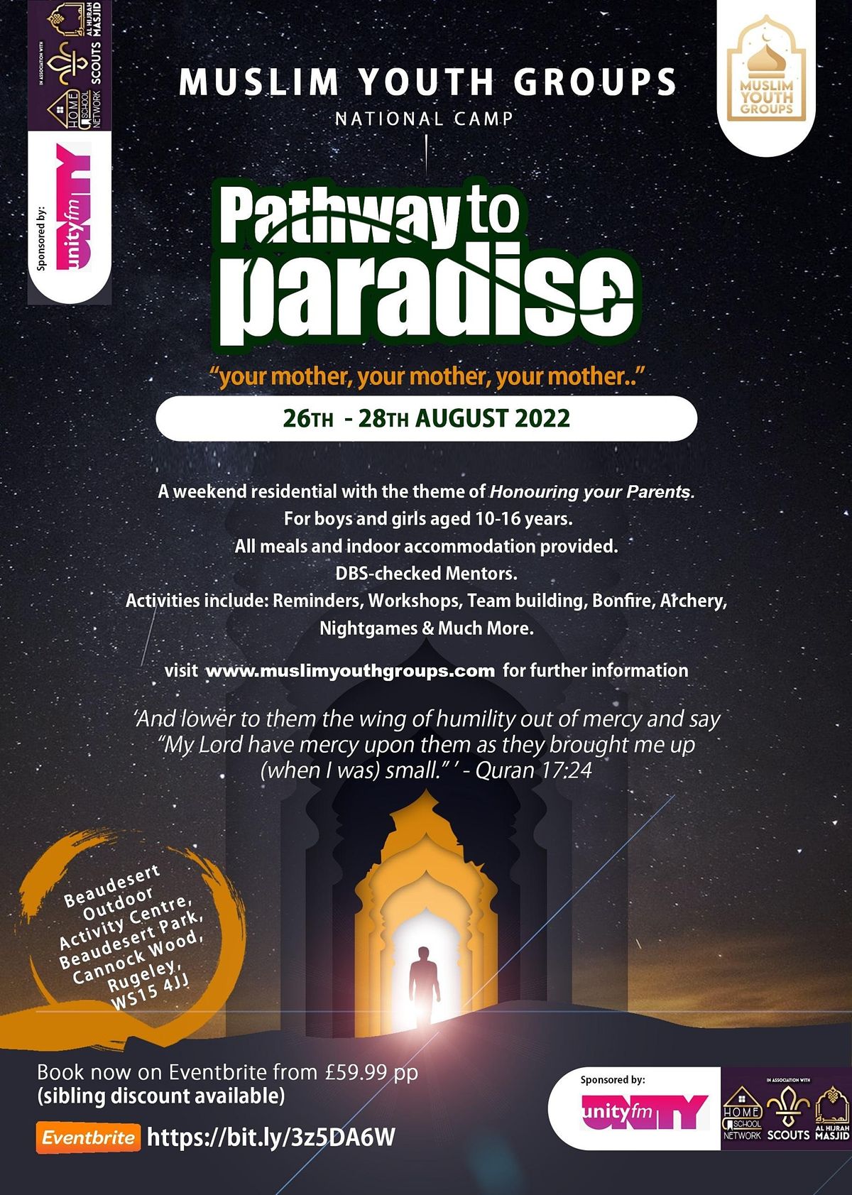 Pathway to Paradise, Beaudesert Outdoor Activity Centre, Rugeley, August 26 to August 28 Pathway to Paradise, Beaudesert Outdoor Activity Centre, Rugeley, August 26 to August 28