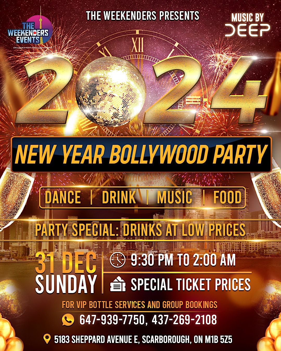 New Year Bollywood Party blast!! - 31st December, 31 December | Event in Toronto | AllEvents.in