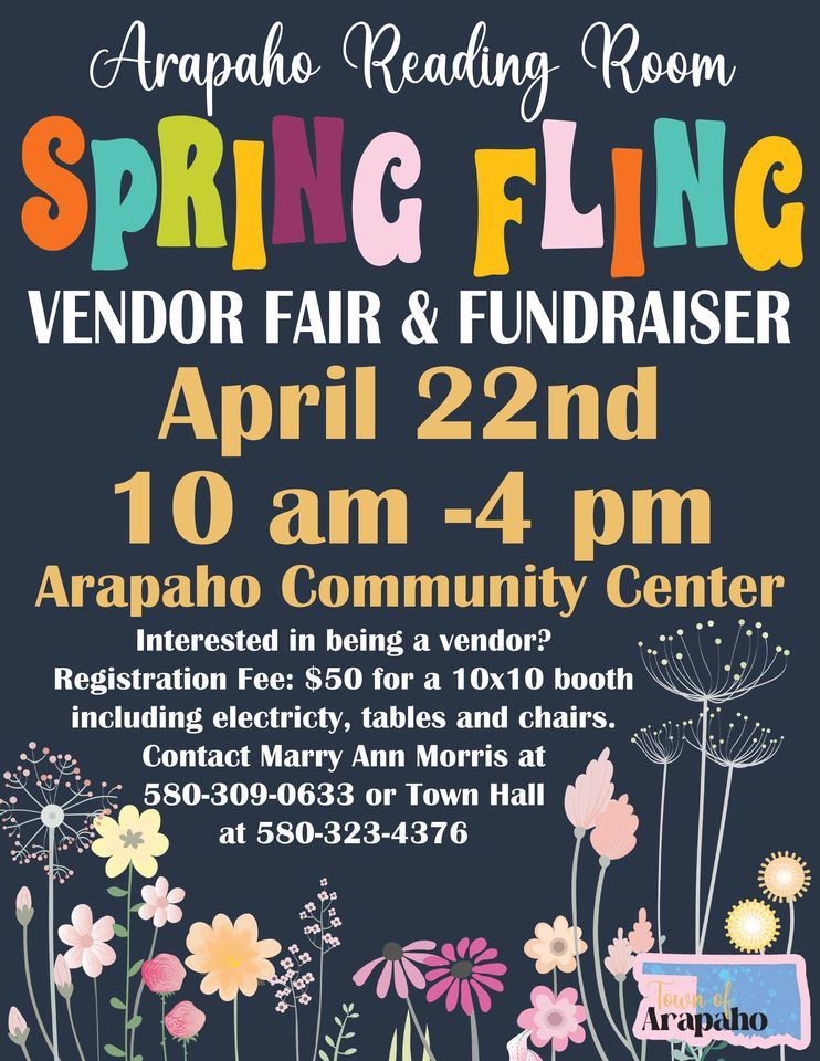 Arapaho Reading Room Spring Fling, Arapaho Community Center, April 22 ...