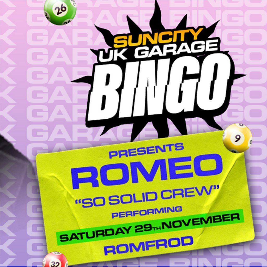 UK GARAGE BINGO with MC ROMEO SO SOLID CREW, 29 November | Event in Romford | AllEvents