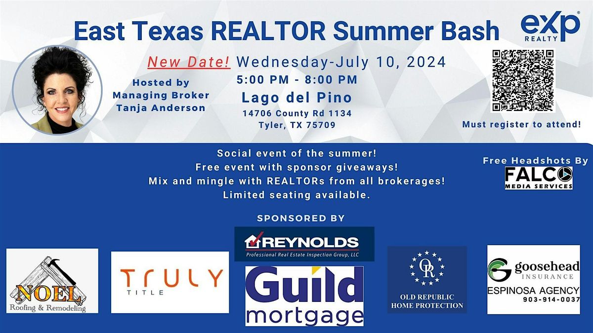 Local Realtor Events East Texas Realtor Summer Bash, 14706 County Rd 1134, Tyler, 10 July ...