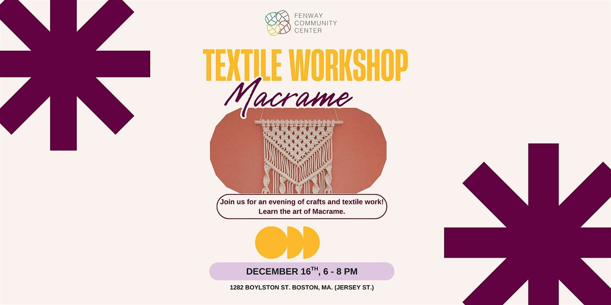 Textile Workshop - Macrame Plant Holders, 16 December | Event in Boston | AllEvents