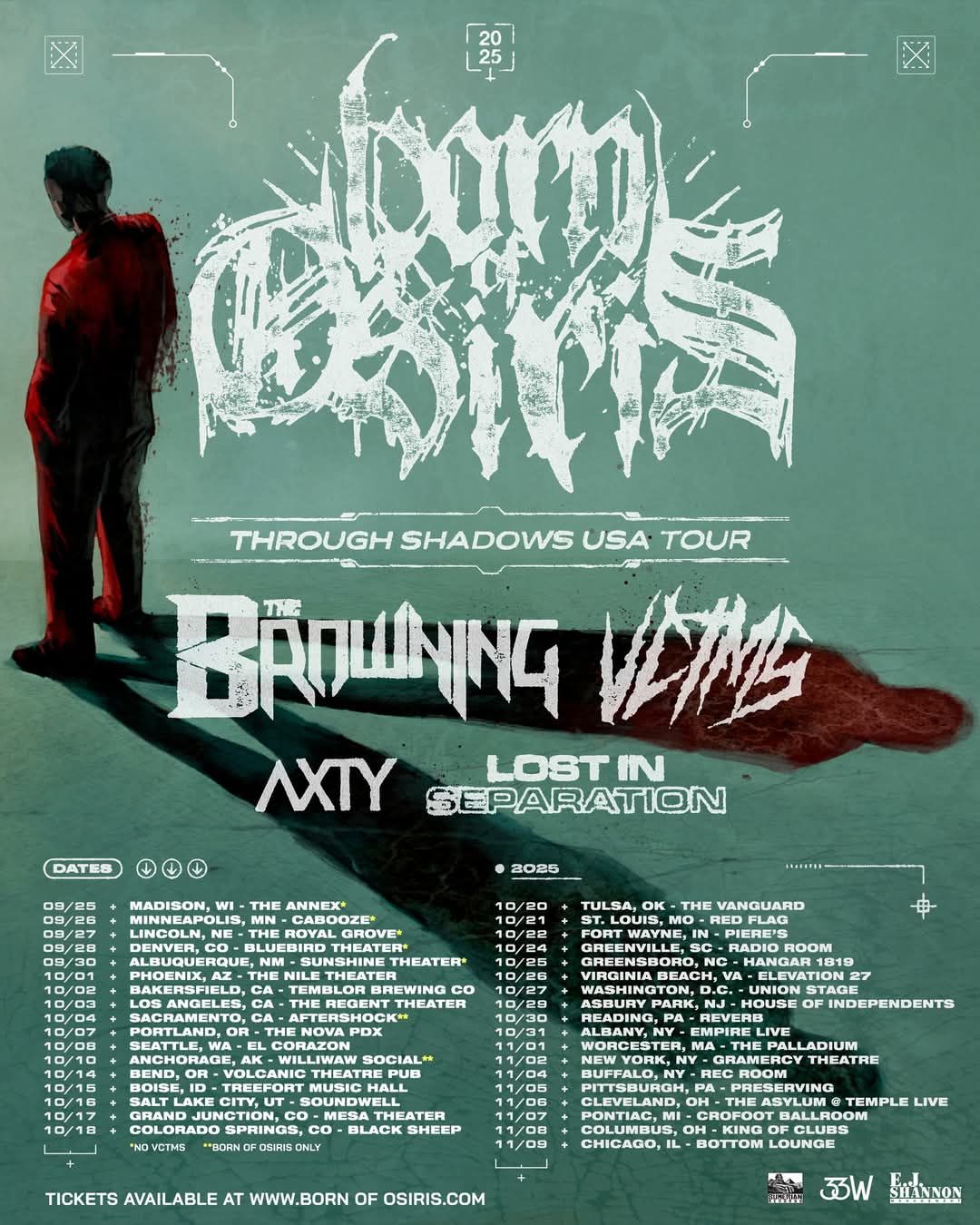 Born of Osiris  The Browning  VCTMS  AXTY & Lost in Separation, 1 October | Event in Bakersfield | AllEvents