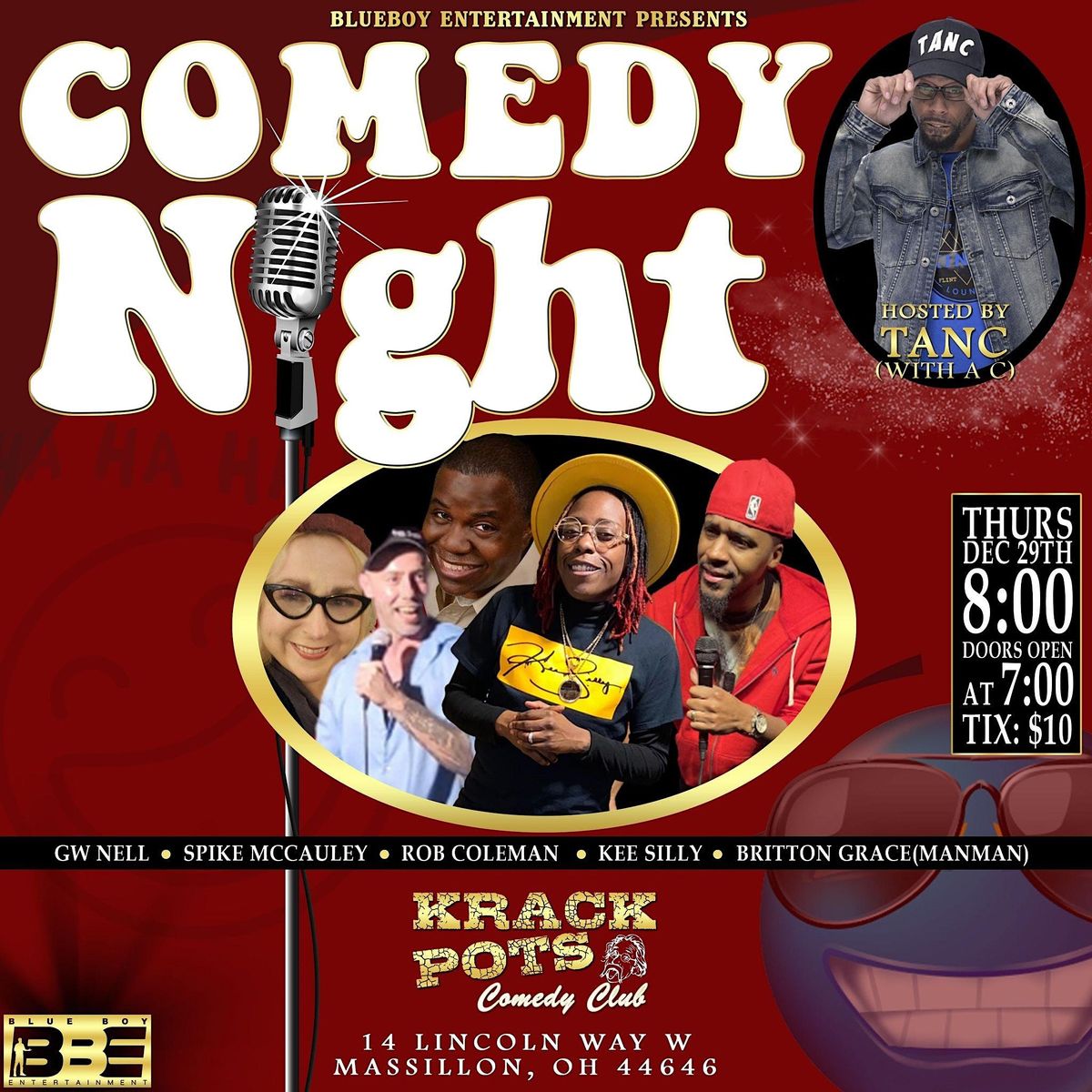 Comedy Jam with BlueBoy Entertainment at Krackpots Comedy Club