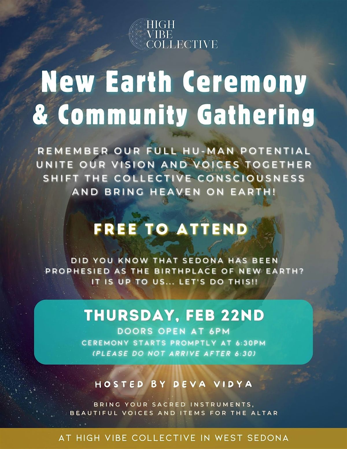 New Earth Ceremony & Community Gathering, High Vibe Collective, Sedona ...