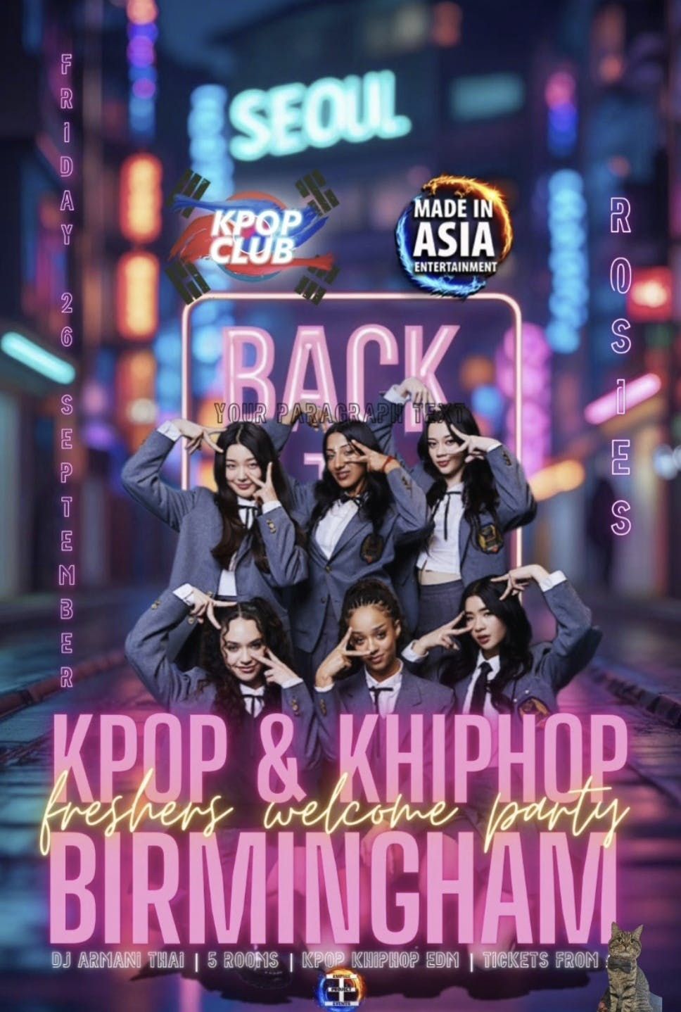 BIRMINGHAM Freshers KPop Club x Made In Asia Oriental Club Night: Back To School Party |  | KPop HipHop EDM &amp; More | £5 Tickets for Soc Members &amp; Dance teams | 26/9/24, 26 September