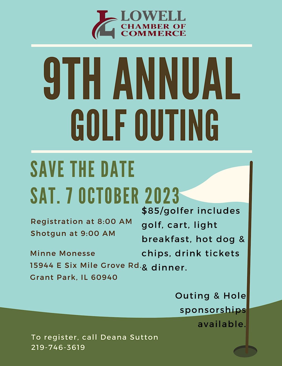 Lowell Chamber of Commerce 9th Annual Golf Outing, 15944 E 6 Mile Grove Rd,  Grant Park, 7 October