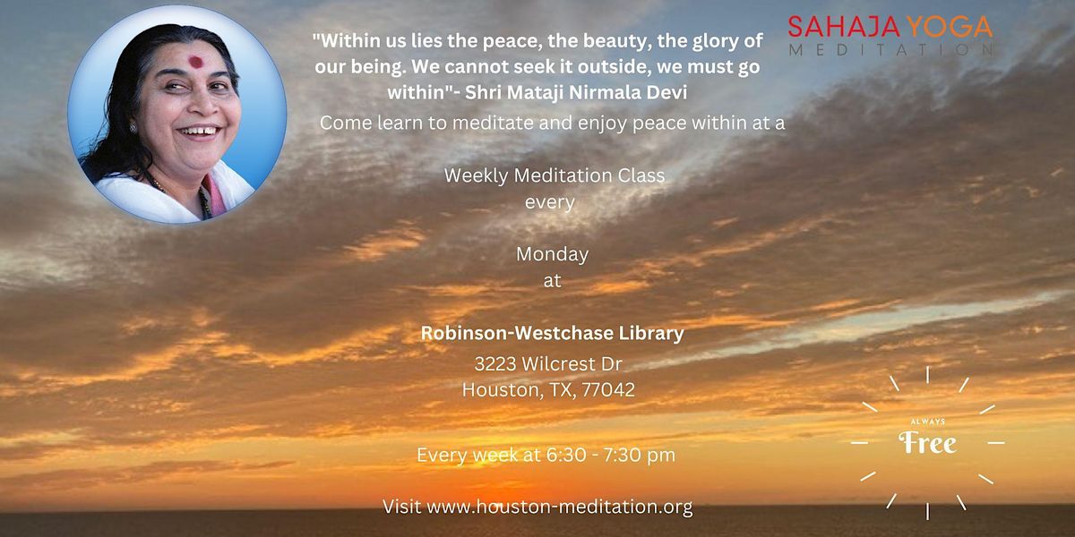 Learn to Meditate (Sahaja Yoga Meditation) | Event in Houston | AllEvents