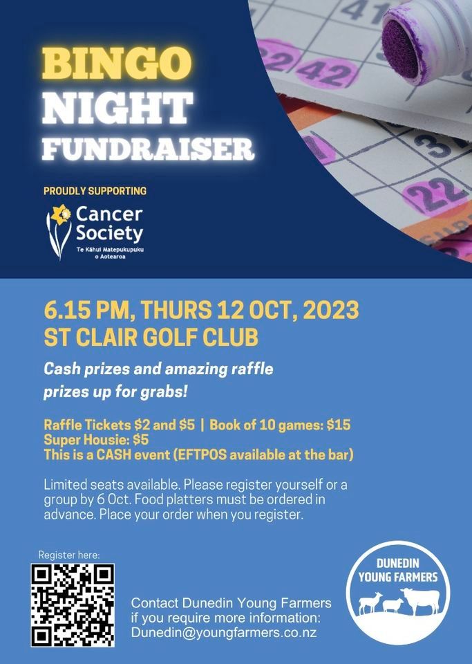 BINGO Night! Fundraiser for Cancer Society, St Clair Golf Club Inc