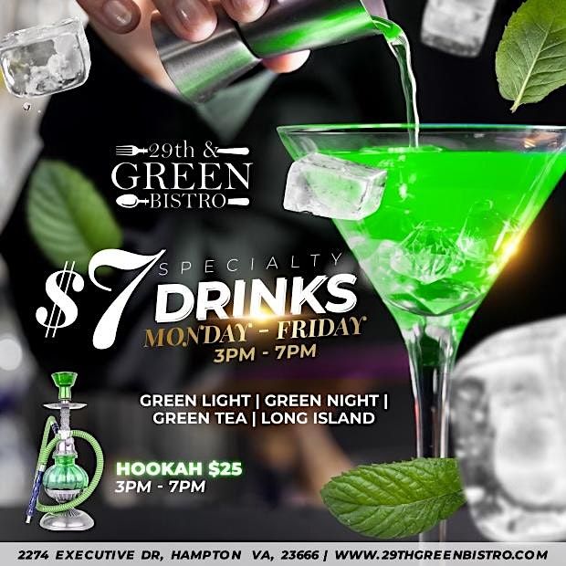 Speciality Drink Happy Hour, 29th and Green Bistro, Hampton, 15 May