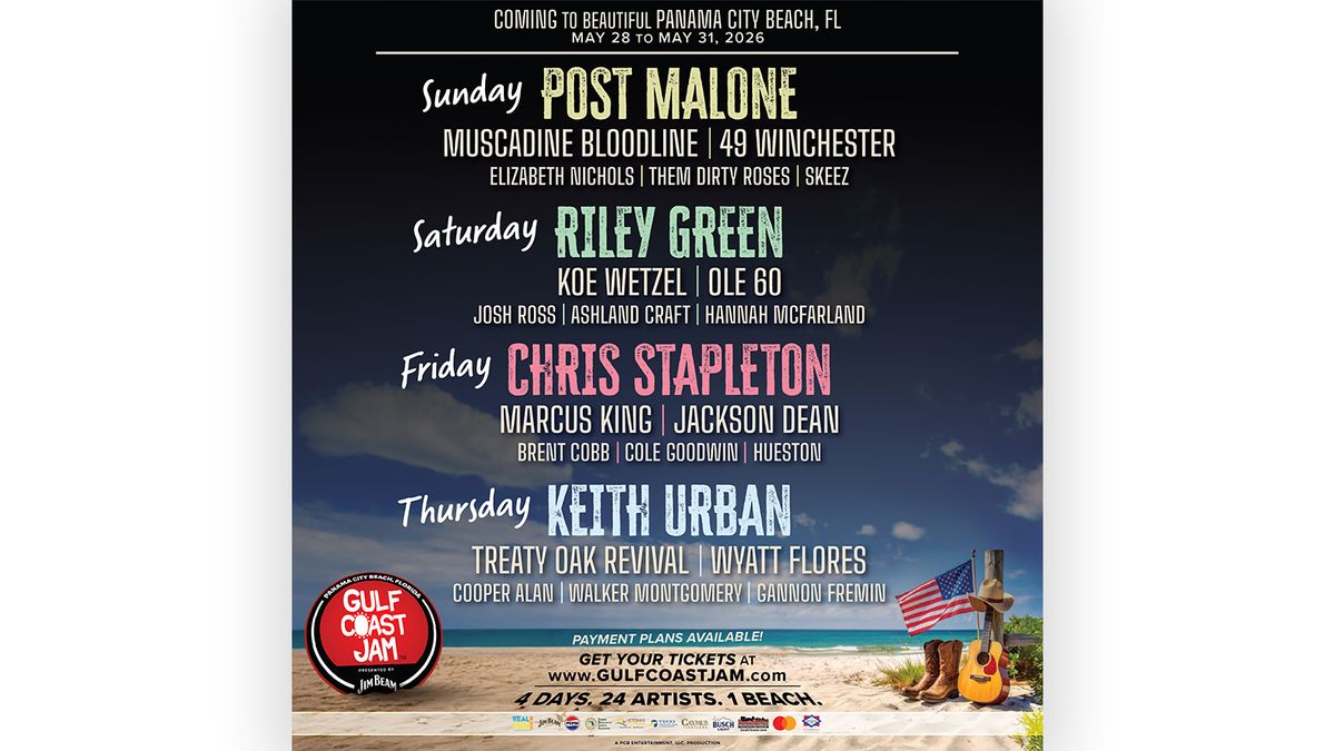 Gulf Coast Jam - (Friday) with Chris Stapleton, 29 May | Event in Panama City Beach | AllEvents