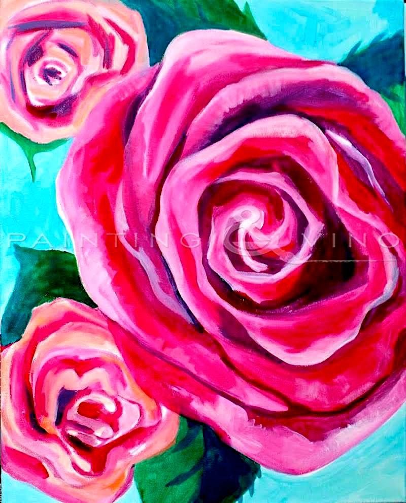 A Rose is a RosePaint and Sip Huntington Beach, CREME De La CREPE