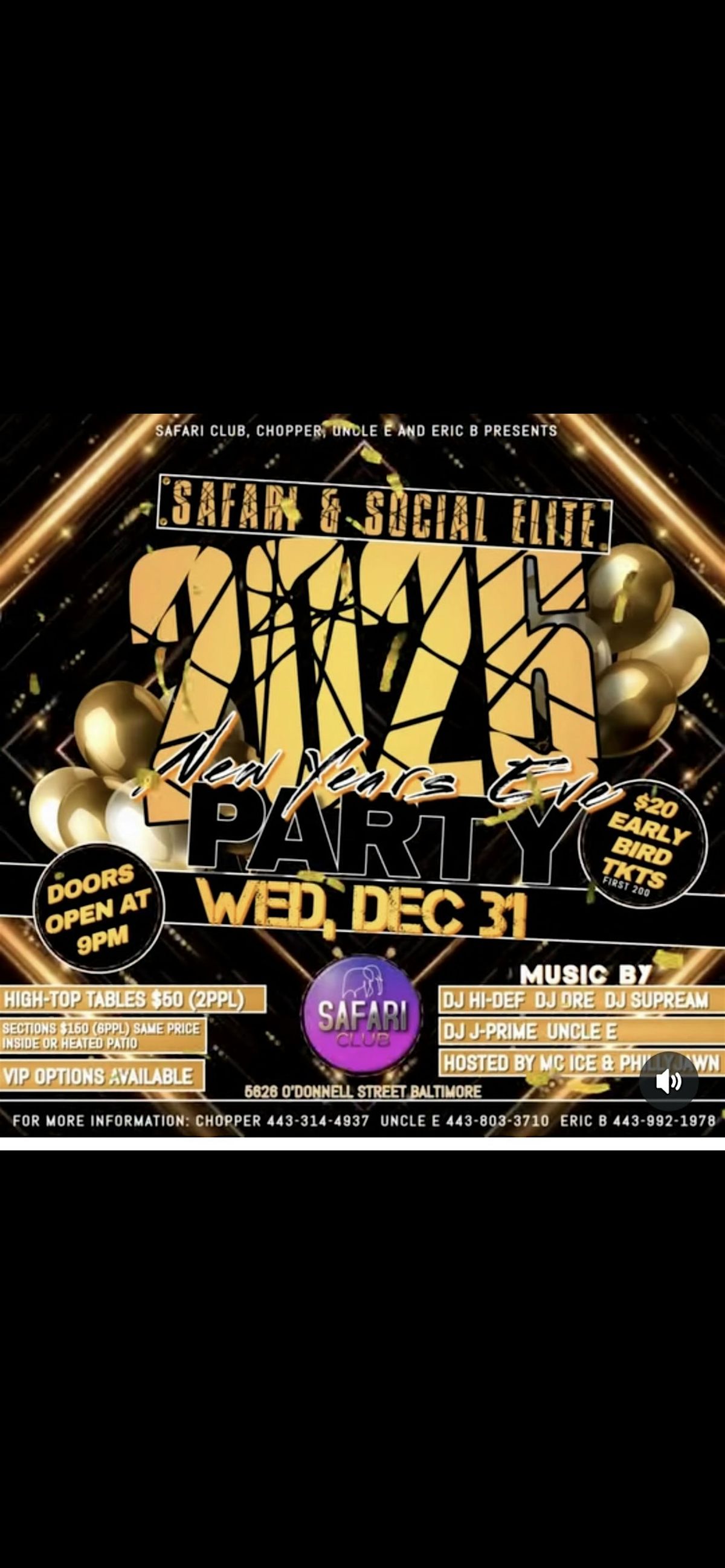 NEW YEAR PARTY @ SAFARI, 31 December | Event in Baltimore | AllEvents