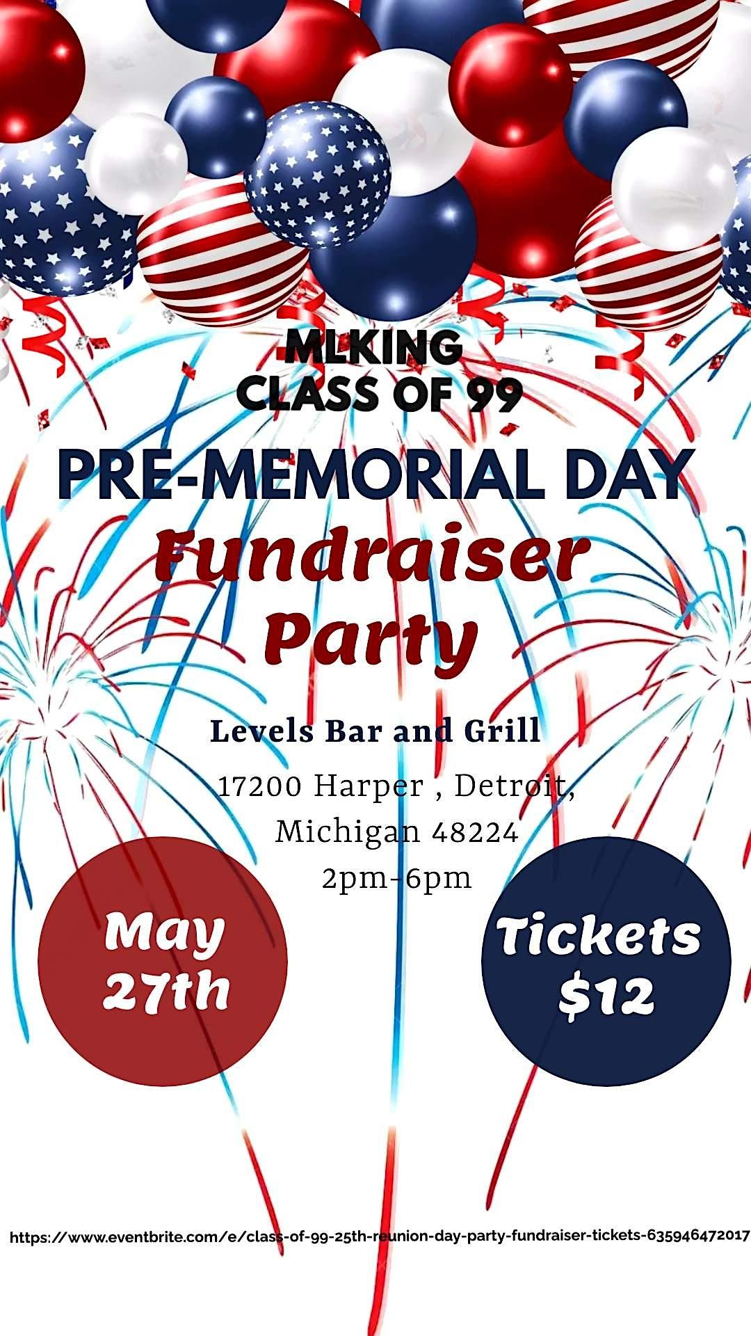 Class of 99 25th Reunion Day Party Fundraiser, Levels Bar and Grill, Detroit, May 27 2023