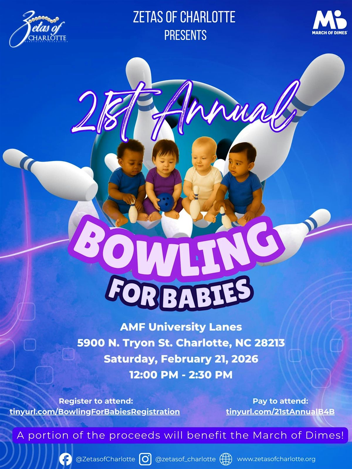 21st Annual Bowling for Babies Tournament, 21 February | Event in Charlotte | AllEvents