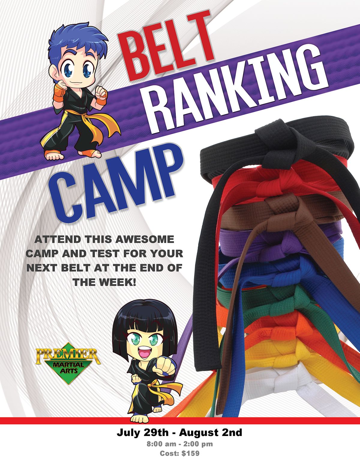 Advancement Belt Ranking Camp Premier Martial Arts, Premier Martial