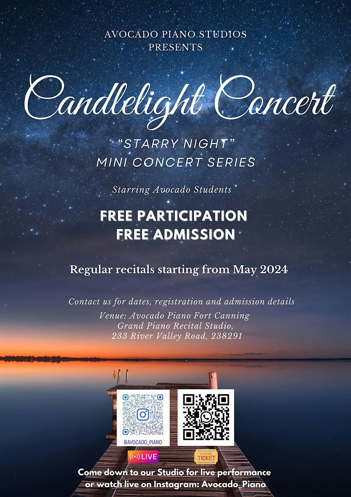 Avocado Piano Candlelight Concert Series, Avocado Piano Studio Fort ...