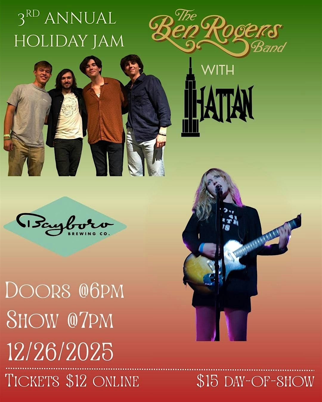 Third Annual Holiday Jam ft Ben Rogers Band at The Venue at Bayboro Brewing, 26 December | Event in St. Petersburg