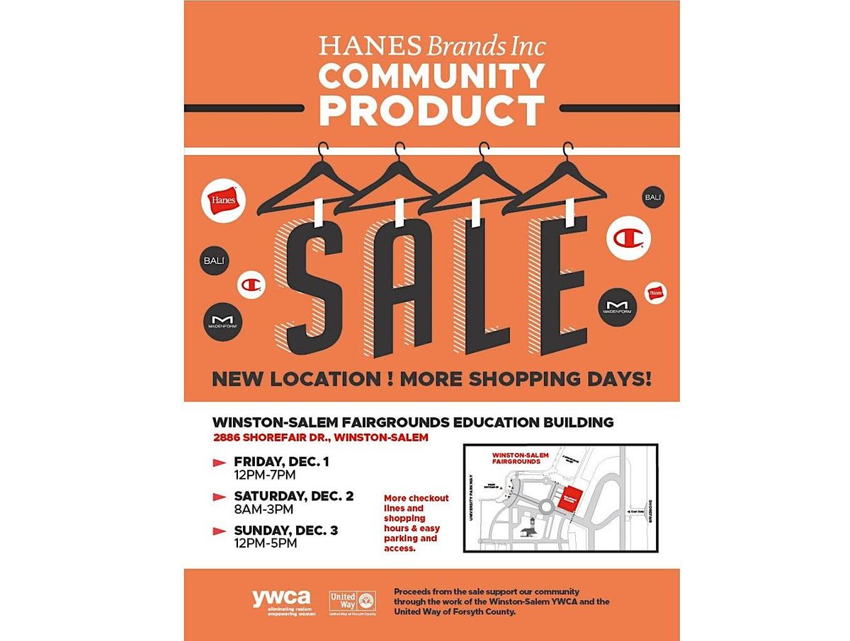 HanesBrands Community Product Sale, Winston Salem Fairgrounds Education