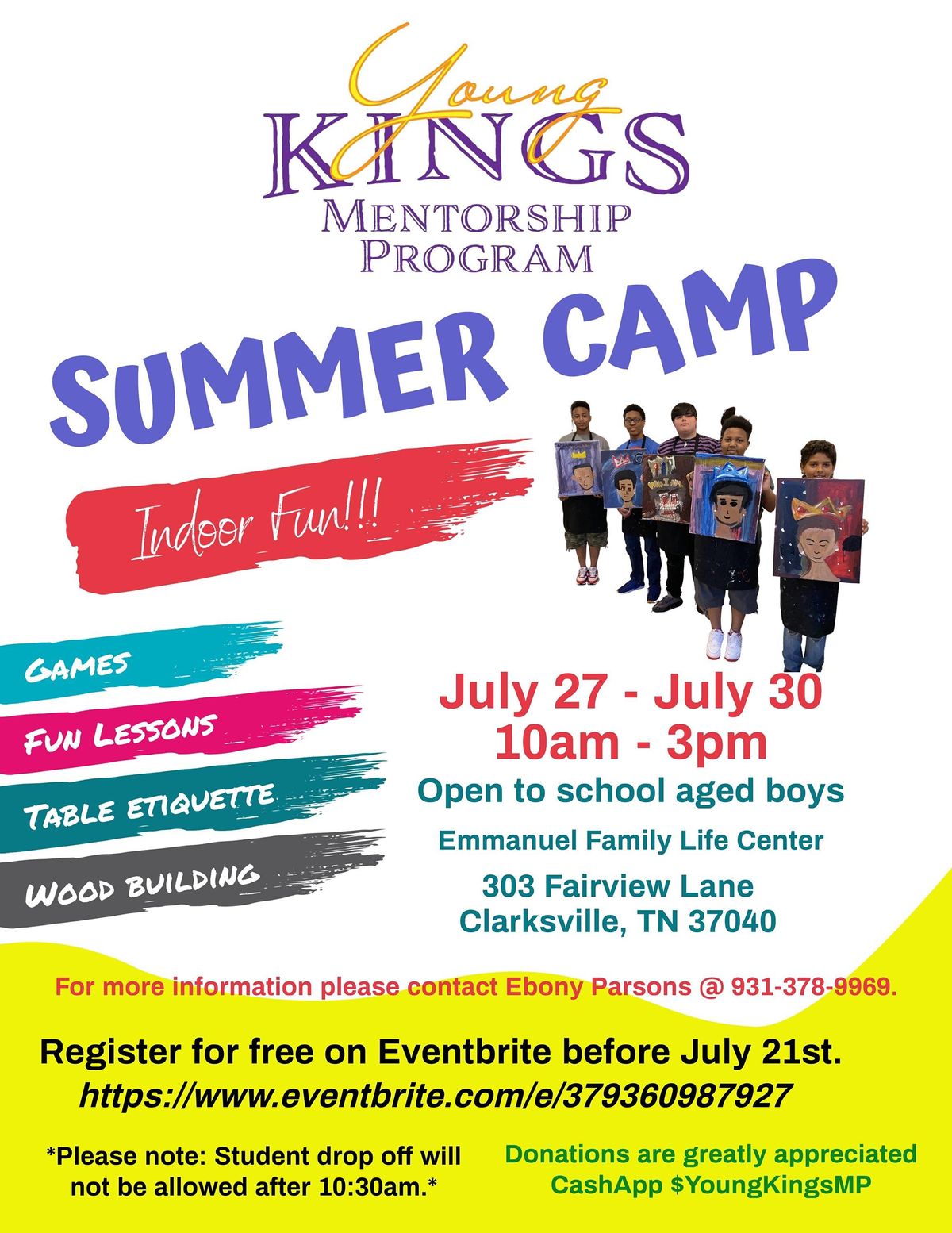 Young Kings Mentorship Program 2022 Summer Camp, Emmanuel Family Life