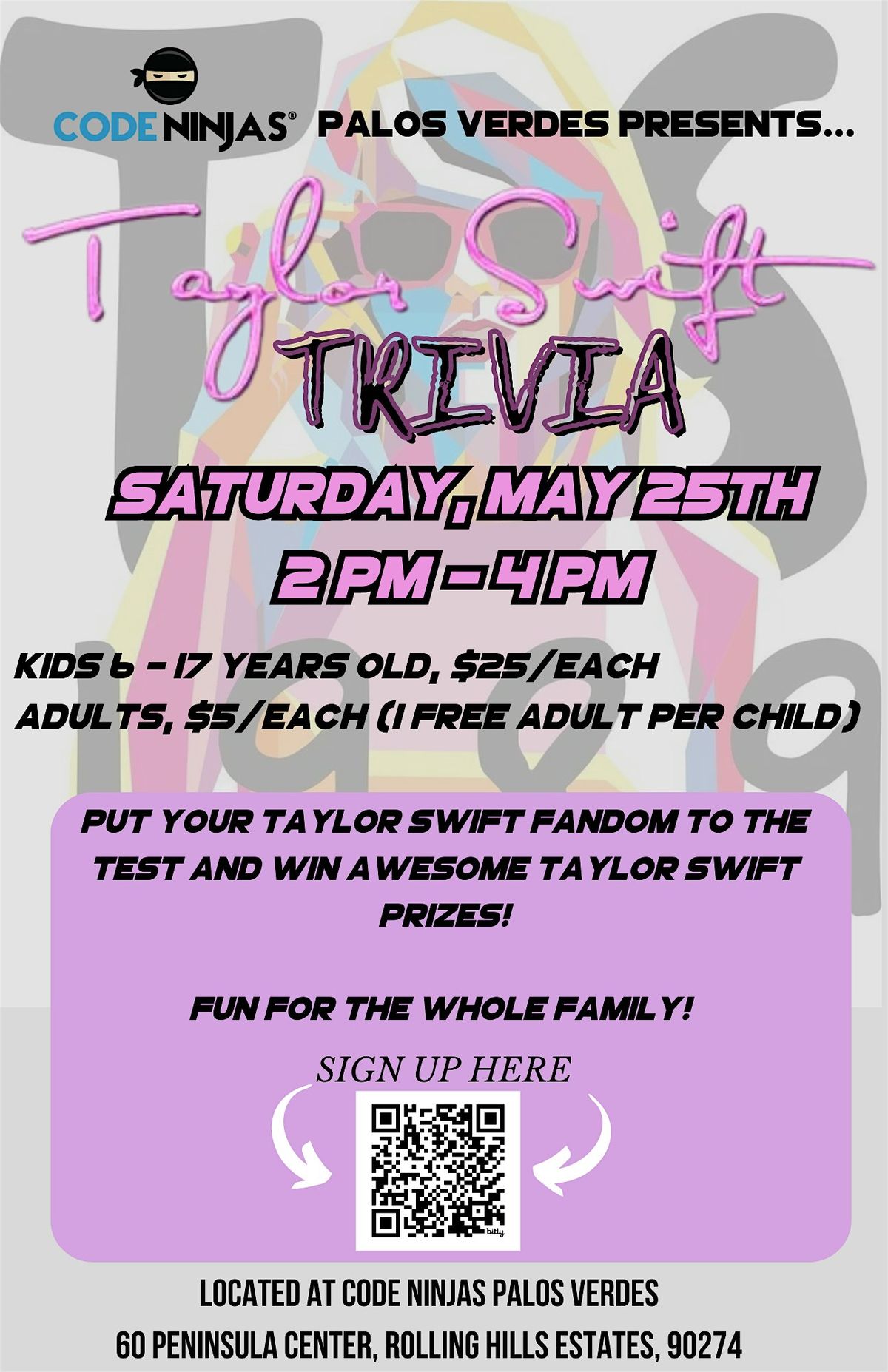 Code Ninjas PV Presents Taylor Swift Trivia!, 60 Peninsula Center ...