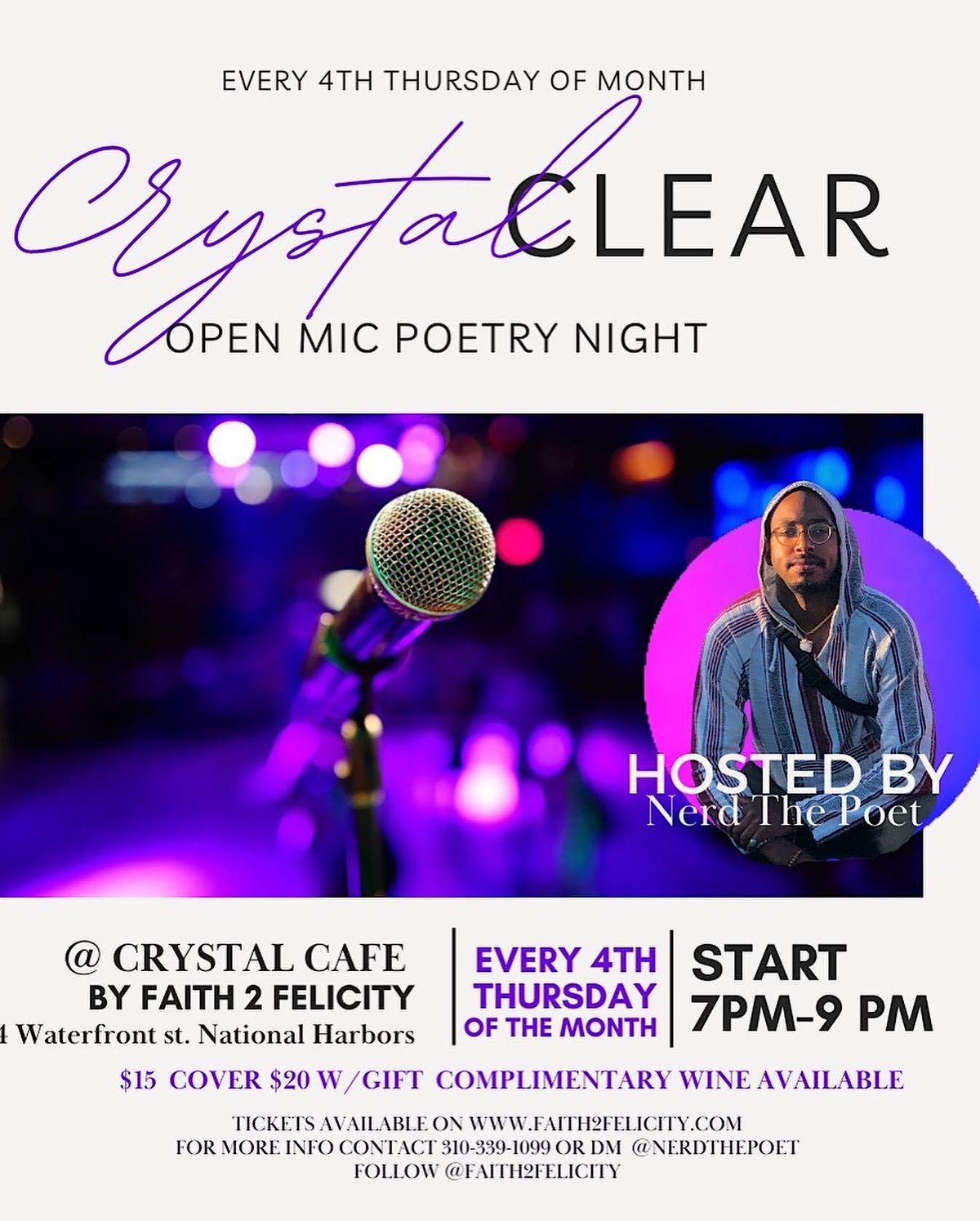 Crystal Clear Open Mic National Harbor, Crystal Café by